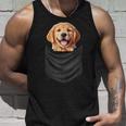 面白いtシャツ ゴールデンレトリバー 胸 ポケット イヌ メンズ 犬 グッズ おもしろ 面白い 服 ネタ タンクトップ 彼への贈り物
