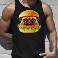 面白いtシャツ パグ 犬 ハンバーガー メンズ 犬好き グッズ かわいい おもしろ 面白い 服 ネタ タンクトップ 彼への贈り物