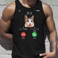 面白いtシャツ 猫 着信 ネコ にゃんこ メンズ 猫好き グッズ かわいい おもしろ 面白い 服 ネタ タンクトップ 彼への贈り物