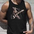 面白いギター猫 エレキギターで遊ぶ ロックスターキャット タンクトップ 彼への贈り物