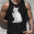 面白い猫 中指 オッドアイドキャット キティ タンクトップ 彼への贈り物