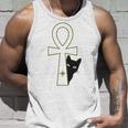 Ankh & Cat デザイン – スピリチュアル瞑想アート タンクトップ 彼への贈り物