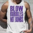 Big Print スローガン Blow Bubbles Not Bombs Rave Classic タンクトップ 彼への贈り物