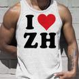 I Heart Zh Initials I Love ZH First And Last Name Z H タンクトップ 彼への贈り物