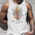 He Is Risen 花柄 十字架 春の花 イースター クリスチャ タンクトップ 彼への贈り物