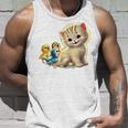 Kitten With Happy Little Birds タンクトップ 彼への贈り物