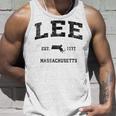 Lee Massachusetts Ma ビンテージ スポーツ デザイン ブラックプリント タンクトップ 彼への贈り物