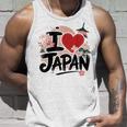 I Love Japan 桜 桜 日本の富士山 寺院 タンクトップ 彼への贈り物