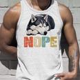 Nope 眠るシベリアンハスキーデザイン 長袖tシャツ タンクトップ 彼への贈り物
