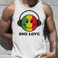 One Love ラスタ レゲエ 音楽 ヘッドホン スマイルフェイス ラスタファリ タンクトップ 彼への贈り物