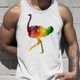 Ostrich African ダチョウ Animal Watercolor Graphic タンクトップ 彼への贈り物