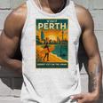 Perth Australia – ビンテージ旅行ポスタースタイル 長袖tシャツ タンクトップ 彼への贈り物