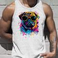 Pug Dog Lovers カラフル ポップアート パグ 長袖tシャツ タンクトップ 彼への贈り物