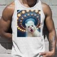 Ufo エイリアンフライングソーサー付き面白い白猫愛好家セルフィー 長袖tシャツ タンクトップ 彼への贈り物