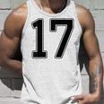 【バックプリント・背中側】17 数字 背番号 ユニフォーム ナンバー【ブラック／黒の文字】スポーツ 野球 サッカー 部活 タンクトップ 彼への贈り物