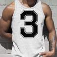 【バックプリント・背中側】3 数字 背番号 ユニフォーム ナンバー【ブラック／黒の文字】スポーツ 野球 サッカー 部活 タンクトップ 彼への贈り物