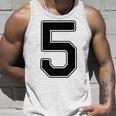【バックプリント・背中側】5 数字 背番号 ユニフォーム ナンバー【ブラック／黒の文字】スポーツ 野球 サッカー 部活 タンクトップ 彼への贈り物
