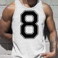 【バックプリント・背中側】8 数字 背番号 ユニフォーム ナンバー【ブラック／黒 の文字】スポーツ 練習着 部活 タンクトップ 彼への贈り物