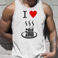 【バックプリント・背中側】アイラブ・湯 イラスト【温泉】お風呂 マーク 銭湯 記号 ハート 面白い タンクトップ 彼への贈り物