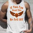これを読めば、彼はバイカー向けのダークユーモアサインから落ちた タンクトップ 彼への贈り物
