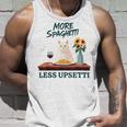 より多くのスパゲッティ、より少ないアップセッティ、イタリア料理 猫愛好家 タンクトップ 彼への贈り物