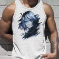 アニメ 漫画 グラフィック 青い目 アート アニメ タンクトップ 彼への贈り物