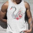 エレガントな白鳥の花 タンクトップ 彼への贈り物