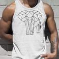 エレファントtシャツ、幾何学象クッション象 タンクトップ 彼への贈り物