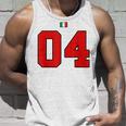 カレッジ 04 ナンバー スタイル ヴィンテージ イタリア国旗 タンクトップ 彼への贈り物