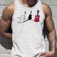 ギターの影を作る猫デザイン タンクトップ 彼への贈り物