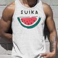 スイカuika 果物 すいか フルーツ スイカ好き かわいい おしゃれ シンプル タンクトップ 彼への贈り物