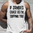 ゾンビに追われたらつまずくよおもしろいハロウィン タンクトップ 彼への贈り物