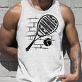 テニスラケット ボール シルエット 面白い スポーツ選手 コーチファン タンクトップ 彼への贈り物