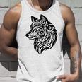トライバルウルフ ポリネシア部族 マオリ柄 オオカミ タンクトップ 彼への贈り物