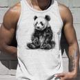 パンダ アニマルプリント グラフィック デッサン アート 絵画 パンダ タンクトップ 彼への贈り物