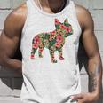 フレンチ ブルドッグ フラワー フローラル フレンチ ドッグ シルエット 犬 ペット タンクトップ 彼への贈り物