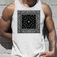 ホワイトブラックバンダナプリントtシャツ ペイズリー柄 タンクトップ 彼への贈り物