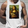 モナ・リザとオレンジ色の猫 面白いアートの絵 タンクトップ 彼への贈り物