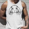 ラインアートダッドママラビット-ホーランドロップ タンクトップ 彼への贈り物