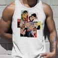 レトロコミックキス、コラージュ、ビンテージポップアートキスコミックスタイル 長袖tシャツ タンクトップ 彼への贈り物