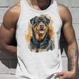 ロットワイラー 犬 モチーフ ペット アートワーク カラフル ロットワイラー タンクトップ 彼への贈り物