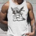 ヴェネツィア共和国のサンマルコ市の翼のあるライオン。 タンクトップ 彼への贈り物