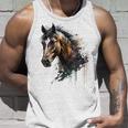 乗馬アート アニマルプリント 馬モチーフ 馬 タンクトップ 彼への贈り物