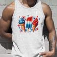 少年 赤 白 青 アメリカ国旗 7月4日 アイスキャンディー 愛国的 長袖tシャツ タンクトップ 彼への贈り物