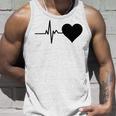 心電図のパターン ハートカラー ブラック タンクトップ 彼への贈り物