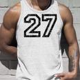 数字 27 ヴィンテージ ブラックホワイト タンクトップ 彼への贈り物