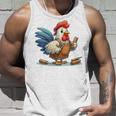 木彫りの鶏、かわいいデザイン タンクトップ 彼への贈り物