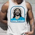 笑うイエス キリスト 喜び 幸せな笑顔 自信 いばらの冠 満足感 クリスマスプレゼント 贈り物 お土産 ポジティブ タンクトップ 彼への贈り物