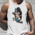 面白いスケートボード バーニーズマウンテンドッグ スケーター スケートグラフィック タンクトップ 彼への贈り物