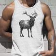 鹿 動物 プリント モチーフ 図面 イラスト ポートレート 鹿 タンクトップ 彼への贈り物